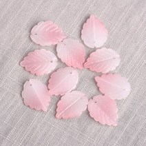 견고한 잎모양 24x18mm Lampwork 크리스탈 유리 느슨한 꽃잎 펜던트 비즈 쥬얼리 만들기위한 많은 DIY 꽃, 14 651-14_01 24x18MM-10PCS