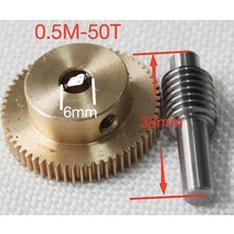 1 세트 0.5M-50Teeths 기어 직경 26.2mm 홀 6mm로드 L33mm 스테인레스 스틸 웜기어