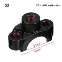 전기자전거스로틀 높은 품질 4 휠러 2x22mm M10 미러 마운트 홀더 오토바이 핸들에 대 한 브래킷 클램프, [02] 2