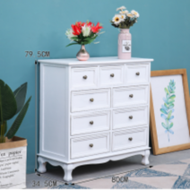 [GoCo] 모던 빈티지 3단 원목 서랍장 거실가구 북유럽 인테리어 침실 수납장, 모던 화이트/7단