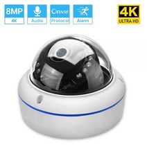 CCTV 8MP 4K 파손 방지 돔 IP 카메라 내부 오디오 IR 나이트 비전 H.265 방수 야외 CCTV 시스템, 02 DC12V 8MP_01 2.8mm
