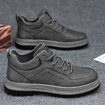 바다스타일 남성 방수 바닥미끄럼 방지 통굽 가죽 신발 Y343