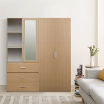 [HOT ITEM☆3만원 즉시할인]장인가구 큐비 1600 옷장_3서랍화장대형옷장+800도어, 핑크