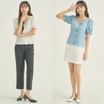 [로엠] 스퀘어넥 볼륨소매 블라우스-RMBLB37RQ7