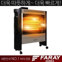 화레이코리아 카본 원적외선 전기히터 업소용 이동식 스토브히터 사무실 리모컨 전기 온풍기, 카본히터+누전차단 2구_1.5M