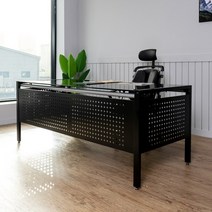 오피스 사무실책상 컴퓨터책상 중역책상, TS-12책상형 1800X800/유리블랙 10T