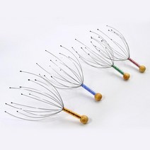 머리 마사지기 근육 긴장 완화 압력 제거 금속 이완 건강 관리 장비 휴식 두피 바디 마사지 1 개, 01 1pcs  color Random