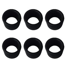 FHelectronic 블랙 고무 낚시봉 홀더 태클 캡 키트 로드 홀더 폴레스트 랙 인서트 프로텍터 1.5mm 벽, 6Pieces