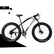 팻바이크 입문용 오프로드 MTB 자전거 20 24 26인치, 27단, 24인치, 블랙(스포크 휠)