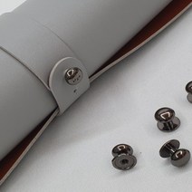 솔트리지 가죽공예단추 가방끈 길이조절 만들기재료 흑니켈 10mm SET