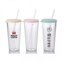 심플 빨대컵 (670ml) 국내생산 리유저블 텀블러 인쇄 단체선물 굿즈 아이스컵 음료컵 기념품 카페 보틀 콜드컵, 2. 핑크
