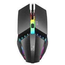 게이밍마우스 게임용 컴퓨터 RYRA K3 유선 마우스 usb 빛나는 컴퓨터 경쟁 게임 주변 인체 공학적 게이밍 4, 01 Black, 한개옵션1