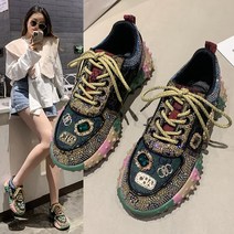 여성용 스포츠 신발 체육관 트렌드 라인석 스니커즈 테니스 여성 캐주얼 미러 럭셔리 디자이너 편안하고 우아한 패션 2023 년 상품