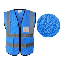 Viz 조끼 가시성 반사 안전 12 색 밝은 색상 교통 건설 작업 ANSI 클래스 2 표준, 04 Sky blue_06 5XL
