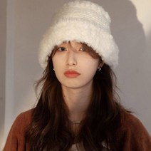 데일리비 이글루 퍼 니트짜임 벙거지 여자겨울모자 털벙거지 방한보온모자