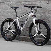 ( MTB 산악자전거 ) 24인치 26인치 입문용 크로스컨트리 자전거 21/24단, 21단, 3포크 에디션 - 화이트블랙