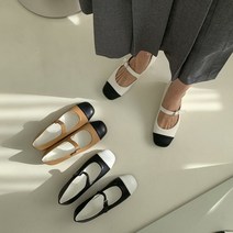 메리제인 투톤 배색 플랫 슈즈