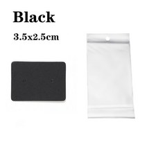 진열용품 매장집기 행사매대가방 50 개 포함 귀걸이 카드 고양이 쥬얼리 디스플레이 포장 골판지 귀 스터, 01 50pcs Card 50pcs Bag, 06 3.5x2.5cm Black