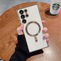 갤럭시s23케이스 호환 삼성 갤럭시 S23 S22 S21 울트라 플러스용 Magsafe 마그네틱 무선 충전 케이스 Fund, 02 Gold_01 Samsung S22