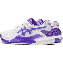 아식스 젤 레졸루션 9 여성 테니스화 화이트 퍼플 1042A208