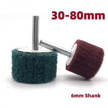 벨트 원형 에어 스핀들 패스툴 샌더 1PCS 6MM 샹크 부직포 플랩 샌딩 휠 브러쉬 섬유 연마 패드 금속 헤드 나일론, 80mm, Red