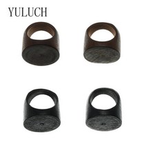 패션반지 2023 Yuluch 패션 주얼리 트렌드 천연 나무 반지 수제 반지 보석 복고풍 검정과 갈색 반지 우정