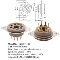 PCB 섀시 마운트 플라스틱 8 핀 Octal 진공관 소켓 베이스 EL34 EL37 GZ32 GZ34 KT66 KT88 5U4G 5881A 6B4G 벨트 스타일, [02] GZS8-F-1-G, GZS8-F-1-G
