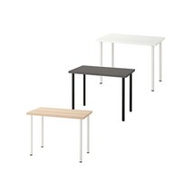 [착불배송_추가배송비_30 000원] 이케아 LINNMON 테이블 (100x60)+ADILS 기본다리세트, 화이트스테인(참나무무늬)상판-화이트다리