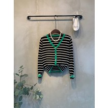 씨샵인더룸 / 엘룸 브이넥 줄무늬 라인 배색 가디건 2color C