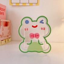 펜트레이 아크릴 원목 볼펜 연필꽂이 아크릴 펜 홀더 카와이 문구 보관 상자 학교 용품 책상 정리 연필, 06 frog