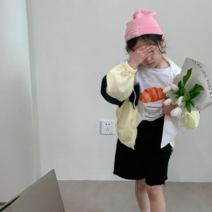 레인보우친구들 돌 아기 유아동 키즈 남자 여자 아이 봄 여름 바캉스 간절기 스트릿 얇은 아우터 파스텔 흰색 노란색 블랙 배색 에어컨 후드 바람막이 집업 점퍼