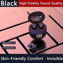 SK18 블루투스 무선 헤드셋 V5.3 하이파이 음질 보이지 않는 수면 IOS용 스마트 터치 이어버드 마이크 포함, 01 Black