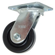운반 바퀴 RWM Casters 45-DUR-0420-S 45 시리즈 10.2cm(4인치) 휠 직경 1.4cm(5-5/8인치) 전체 높이, 03 6