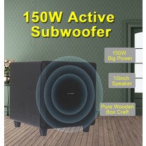 Caixa-전문가용 10 인치 서브우퍼 액티브 강력한 사운드 박스 빅 파워 150W 스피커 슈퍼베이스 나무, 01 Black_01 10