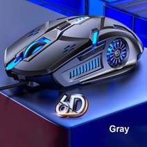 무선 무소음 게이밍 버티컬 마우스 G5 게임용 6 버튼 7 색 백라이트 USB 유선 무음 PC/노트북 용 4 단 DPI RGB Windows 7/8/10/XP, Sound2