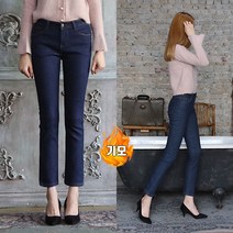 루나진 여성용 기모 히든밴딩 슬림핏 일자 청바지 TS-4805-2