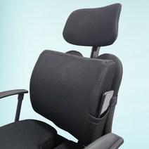 3초쿨 젤코어 등받이 쿠션 사무실 의자 차량용 복원력 좋은 등받침, 블랙