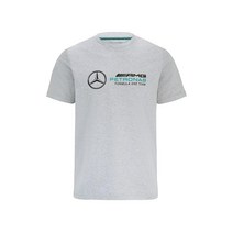 Mercedes AMG Petronas 포뮬러 원 팀 - 공식 포뮬러 1 상품 - 라지 로고 티셔츠 회색., Small, Grey