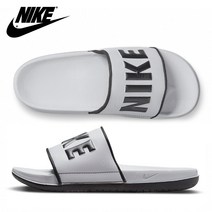 나이키 오프코트 빅로고 슬리퍼 그레이 남자 여름 샌들 뮬 해변 휴가 워터 슬라이드