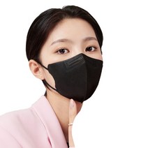 CLA 데일리 컬러 KF94 새부리형 비말차단 보건용 마스크 대형, 블랙, 50매