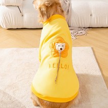 중형견 대형견 맨투맨 티셔츠 겨울옷 3XL-6XL, 노랑