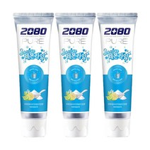 2080 퓨어 베이킹소다 싱그러운 레몬라임향 치약 125g, 3개