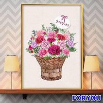 ForU255 카네이션그림액자 어버이날 스승의날 꽃 A3글로스 스승의날선물 감사선물
