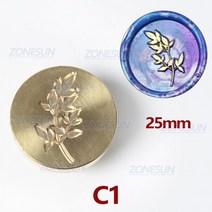 압인기 ZONESUN 왁스 인감 스탬프 식물 씰링 황동 헤드 나무 손잡이 빈티지 레트로 초대장용, 04 C1