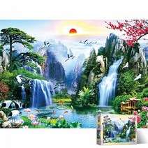 1000피스 직소퍼즐 산천초목 풍경 (AL3013) 잉어 두루미 산 해 퍼즐 중급 취미 직, 상세페이지 참조, 상세페이지 참조