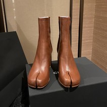 부티힐 보이핏 볼륨 타비부츠 디자인 굵은 따르다 MM6 리얼가죽 미들부츠 여성 족발 앵클 4390179357