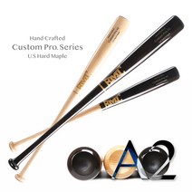 BMC 비엠씨 커스텀 프로시리즈 나무배트 우드배트 하드 메이플 A2 미들탑밸런스 스탠다드노브, 블랙, 33인치 840g~855g