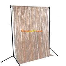 4FTx10FT 실버 스팽글 배경 반짝이 커튼 웨딩 사진 부스 크리스마스 장식, 4x10ft-120X305CM, Shiny Champagne Gold