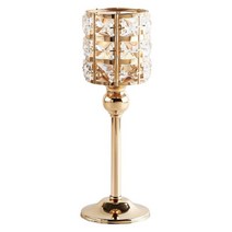 캔들 홀더 촛대 빛나는 파티 탁상 데스크탑 중앙 티클 홀더 촛대 캐비닛 양초 스틱 장식, 금, M, 금속 결정, 금