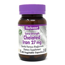 bluebonnet Nutrition albion 엑스트라 스트렝스 킬레이트 철 27mg 식물성 캡슐 90개